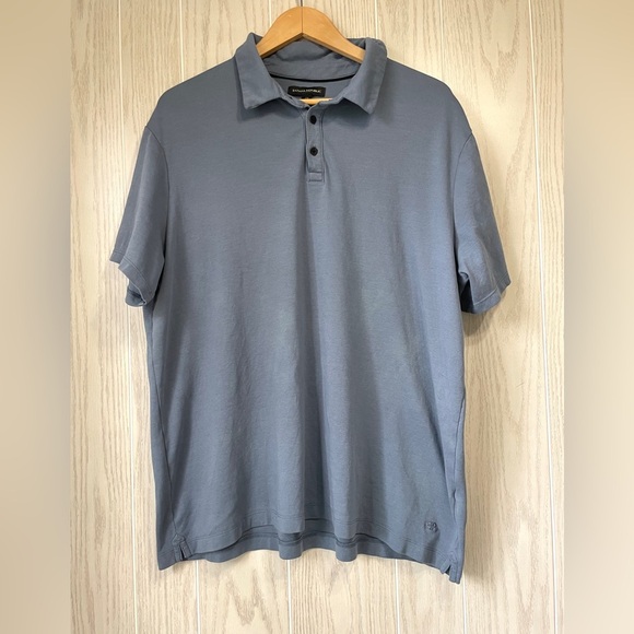 Banana Republic Men's XXL Pima Cotton Grayish Blue 3 Button Polo EUC - Picture 1 of 3